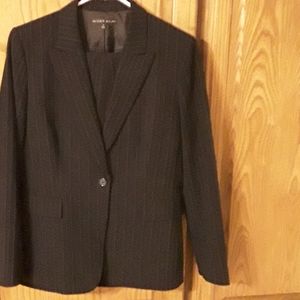 Black pin stripe suit